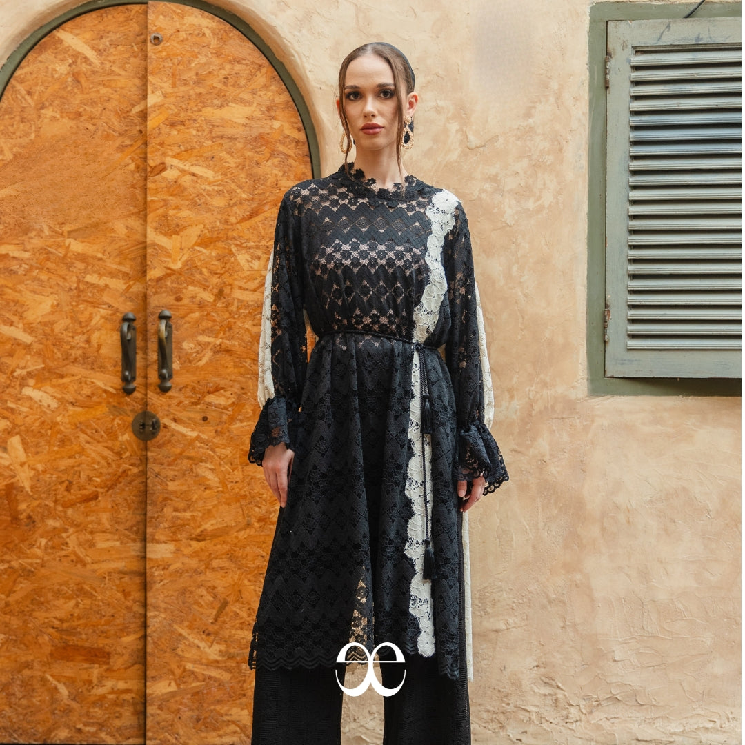 Zaira Lace Tunic - Papyrus Bloom Series