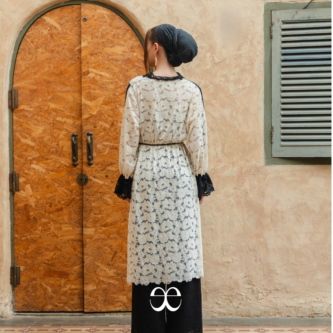 Zaira Lace Tunic - Papyrus Bloom Series