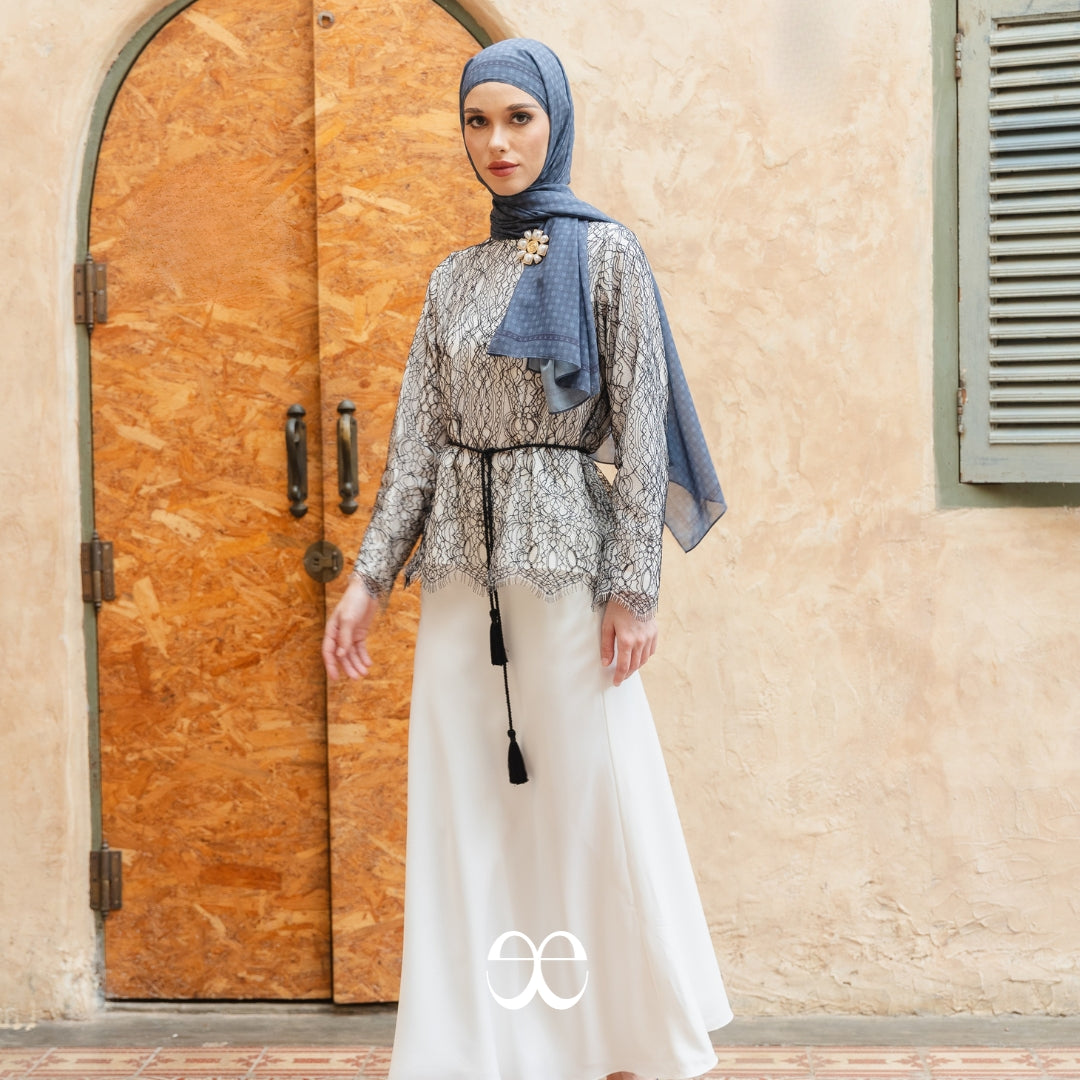 Evara Mermaid Silk Skirt - Papyrus Bloom Series