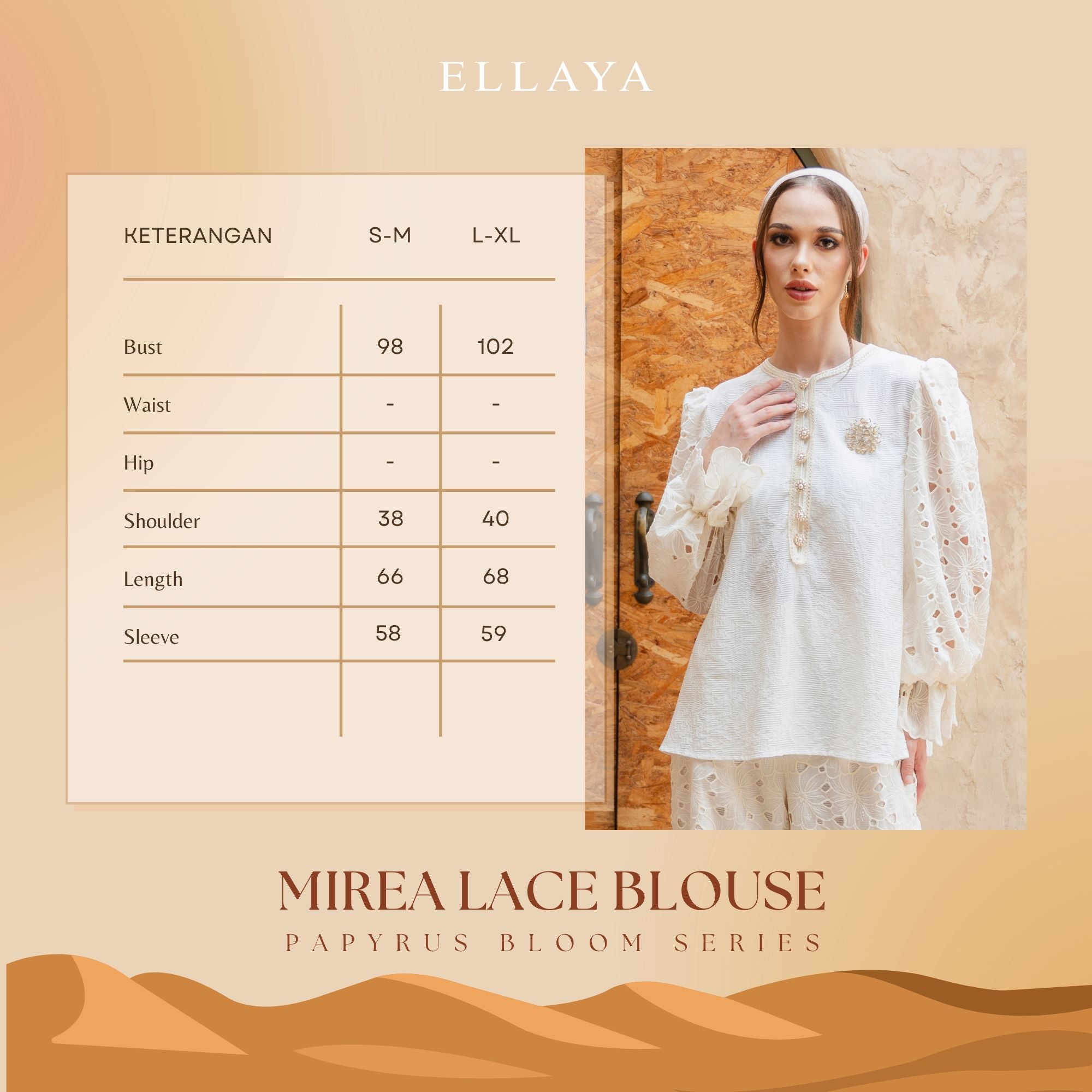 Mirea Lace Blouse - Papyrus Bloom Series