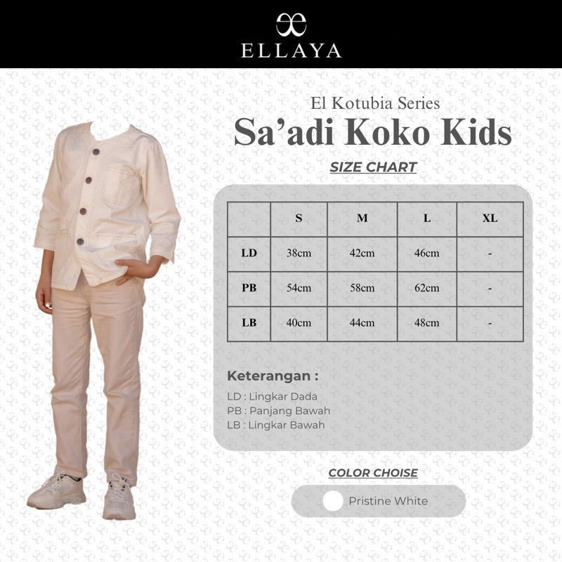ELLAYA Baju Koko Anak Laki Laki Sa'adi El Kotobia Series