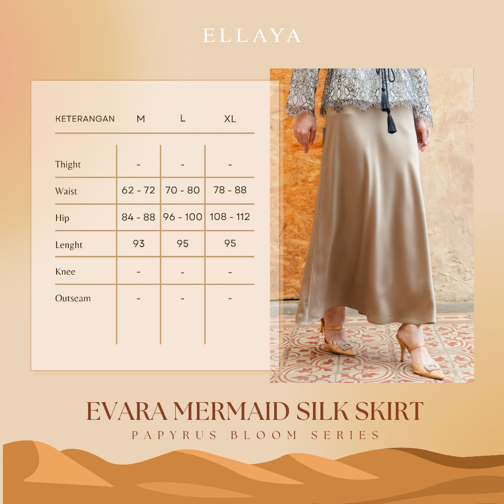 Evara Mermaid Silk Skirt - Papyrus Bloom Series