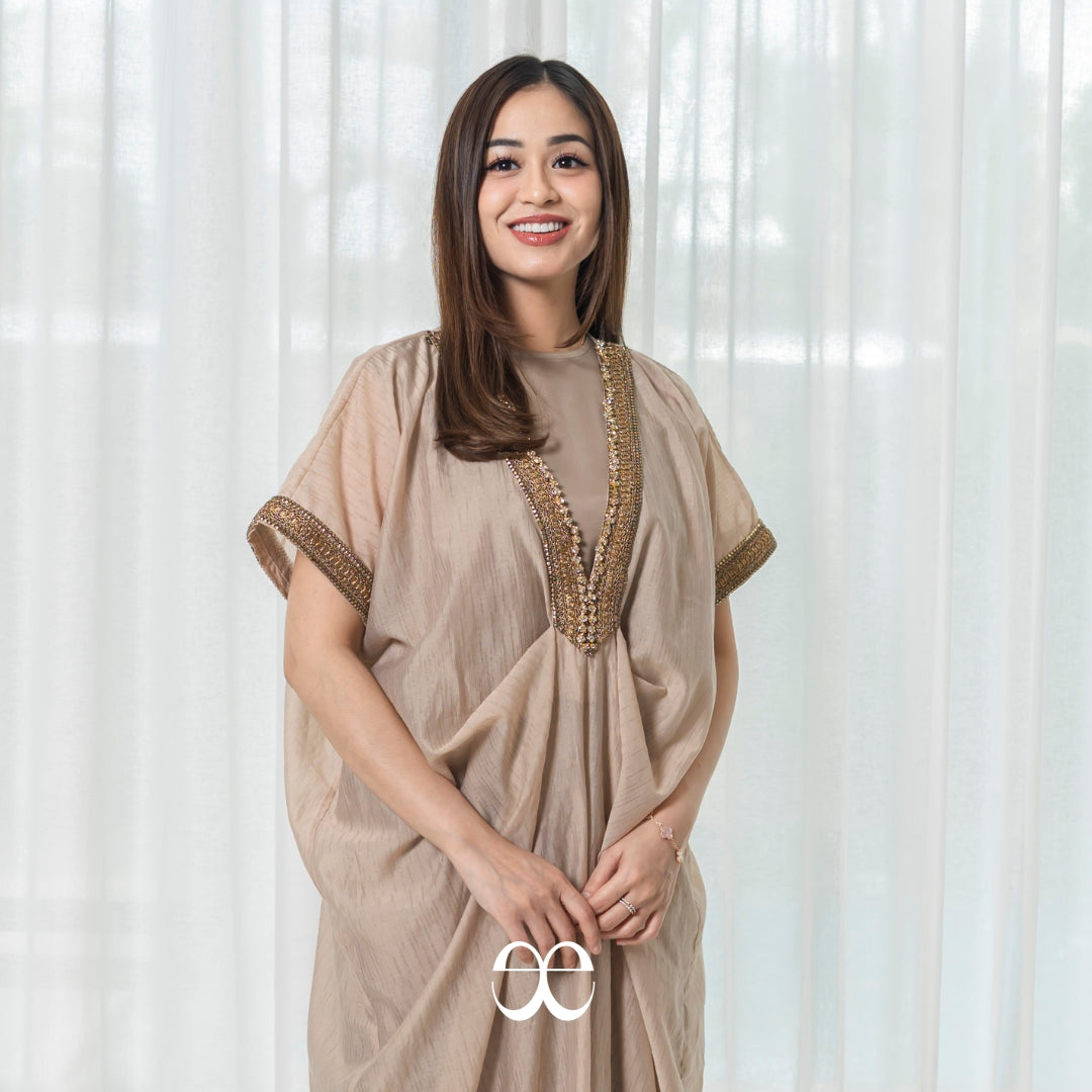 Ameerah Caftan In Almond - Samira Series