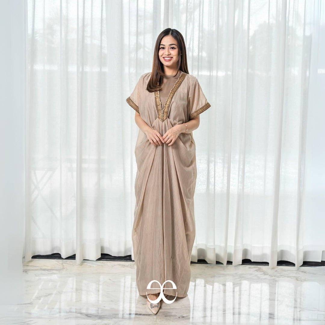 Ameerah Caftan In Almond - Samira Series