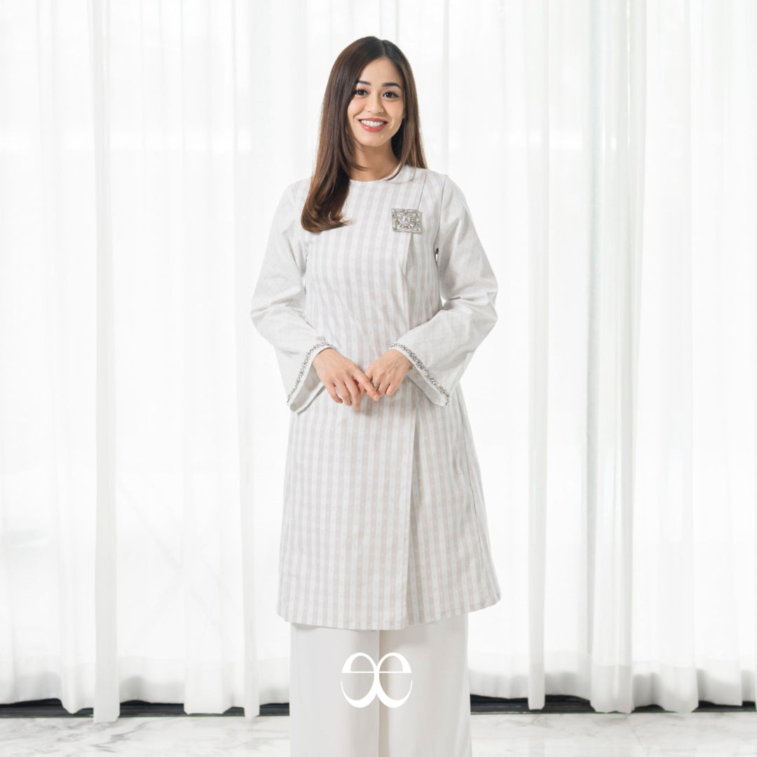 Claudya Cotton Monogram Tunic - Samira Series