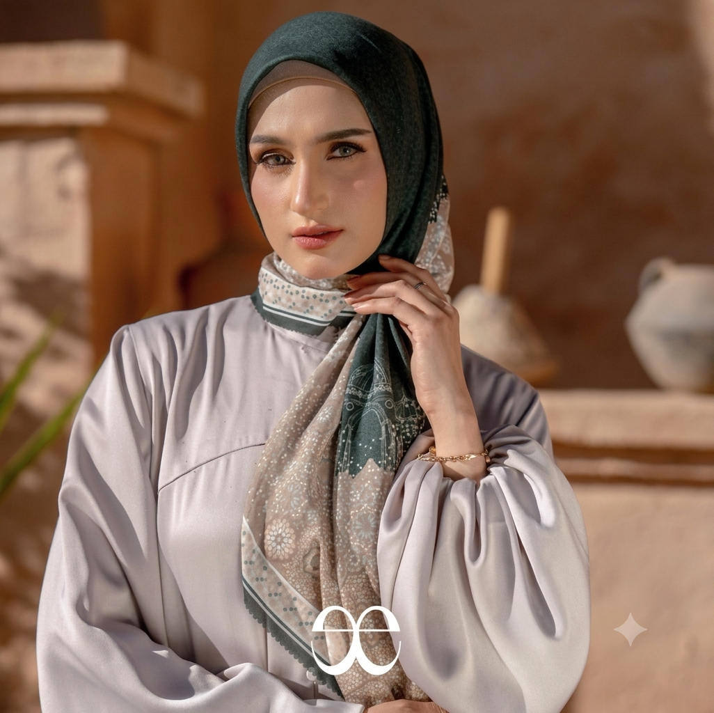 ELLAYA Hijab Segi Empat Scarf Voal Premium Motif The Marrakech Series