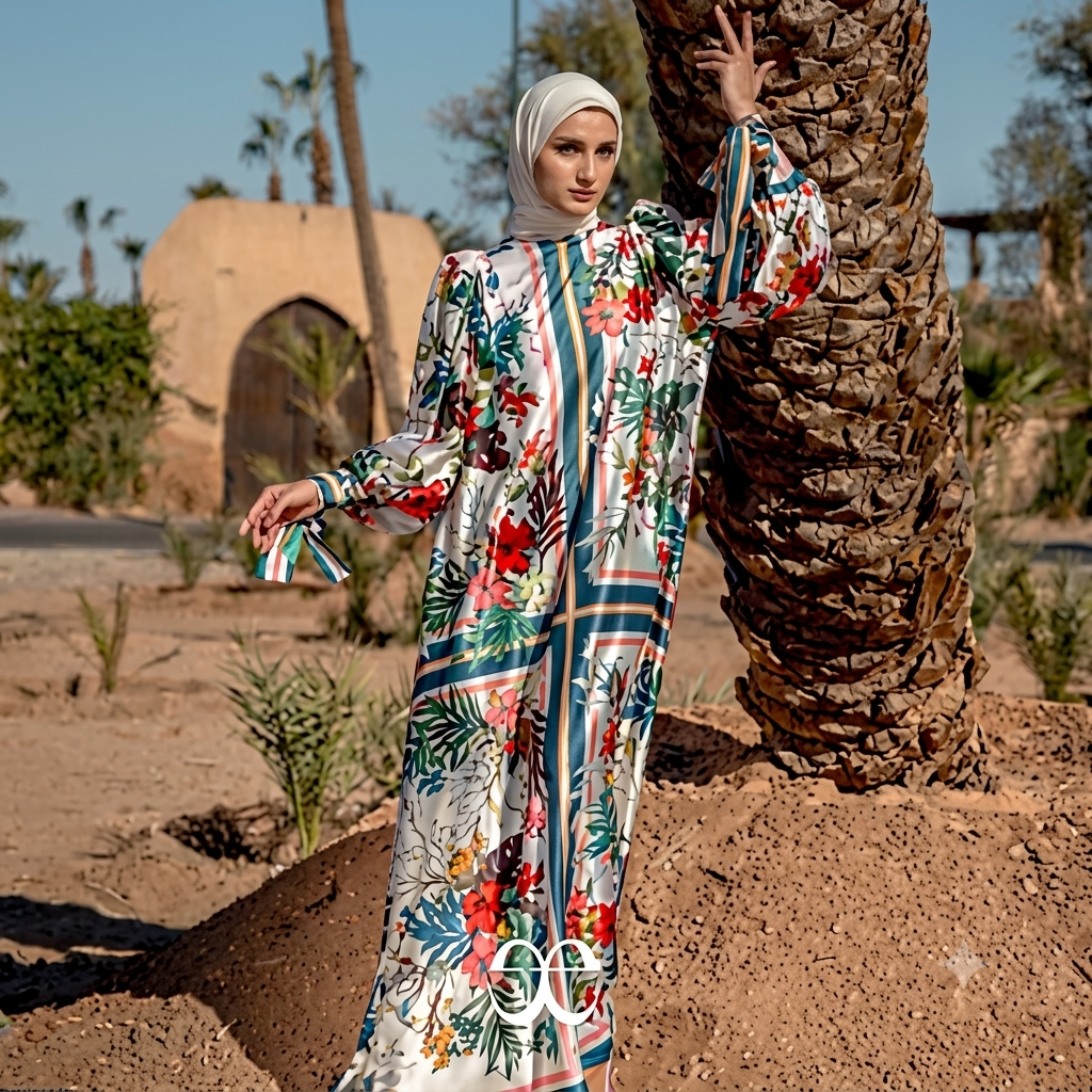 ELLAYA Dress Wanita Premium Rue Le Jardin Majorelle Series