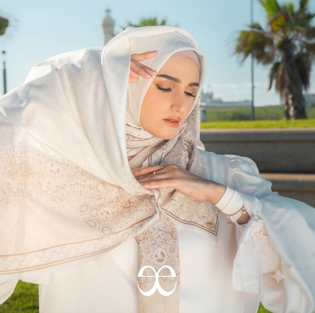 ELLAYA Hijab Segi Empat Scarf Voal Premium Motif The Marrakech Series