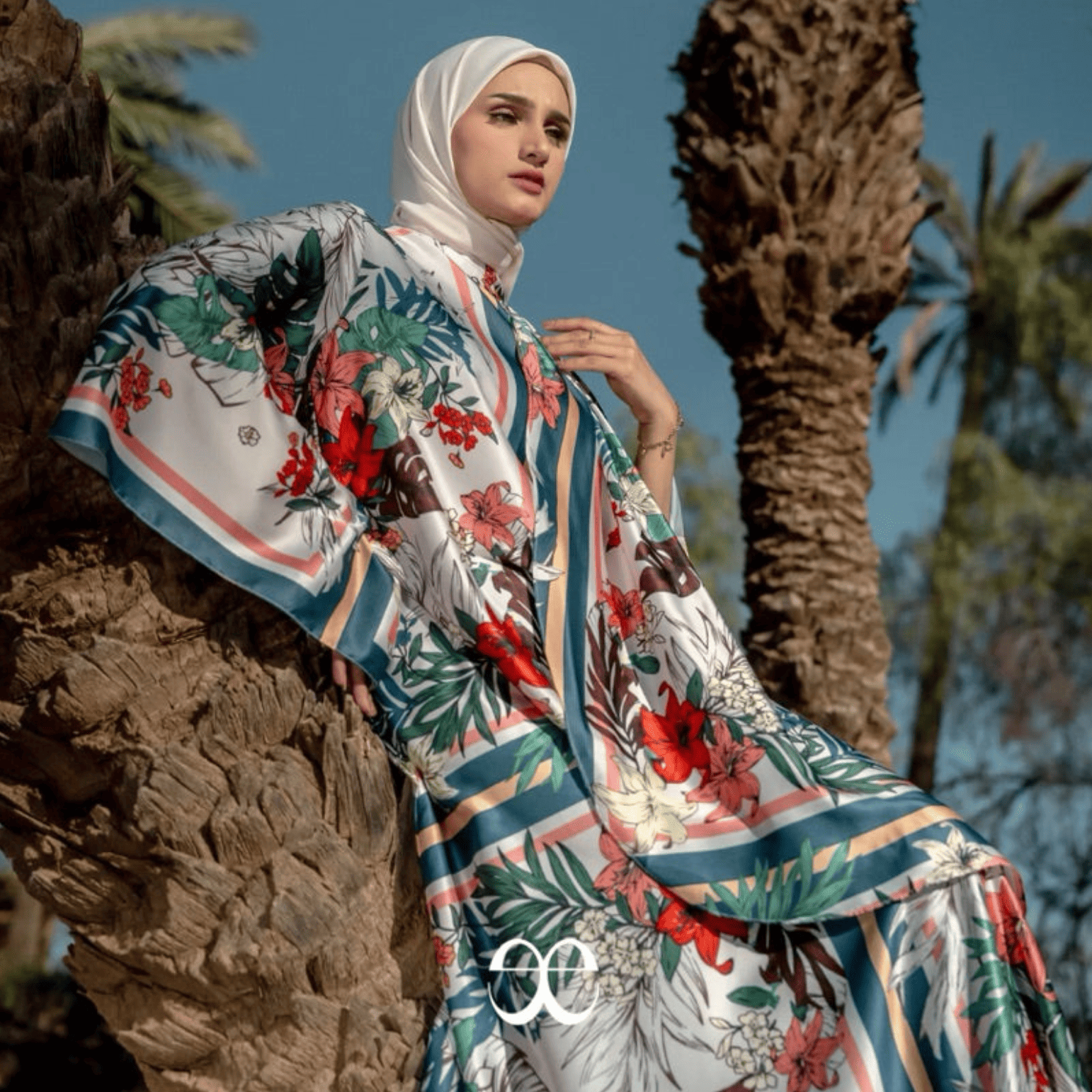 ELLAYA Dress Satin Wanita Premium Le Jardin Majorelle Series